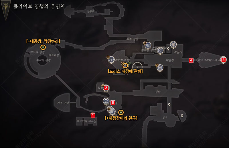 클라이브 일행의 은신처 이미지